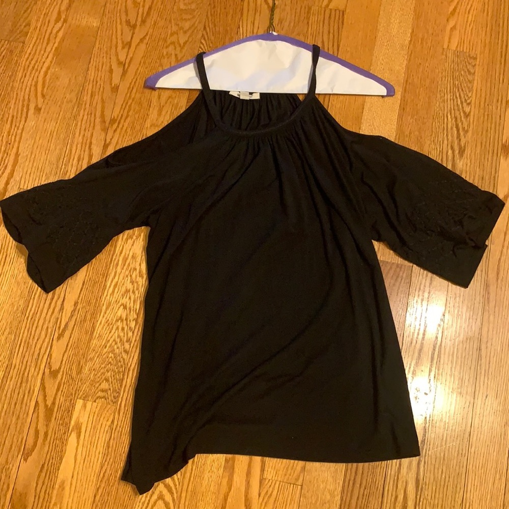 Ella Moss Black Cold Shoulder Top